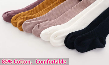 Cecorc Baby Leggings, Tights For Girls, Toddler, Infant, 6-12 Months, (0-1 Years, 5 Pack (Black+White+Lightpink+Ginger+Darkpink)