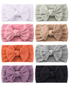 Jollybows 8Pcs Nylon Headbands For Baby Girls Infant Baby Bows Newborn Hairbands Toddler Hair Bow Elastics Head Wraps