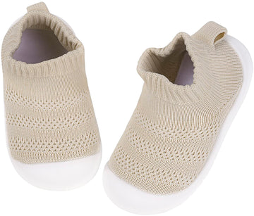 Baby Socks Boys Girls Breathable Walking Shoes Toddler Slippers Infant Shoes Toddle Sneaker With Soft Rubber Sole,Khaki-2