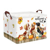 Clastyle Thanksgiving Autumn Harvest Dogs Basket Pickup Truck Sunflower Pumpkin Fall Gift Basket Large Brown Buffalo Plaid Stora