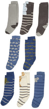 Hudson Baby Baby Girls Knee High Socks, 8 Pack Casual Socks, Safari Boy, 0-6 Months Us