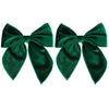 5' Christmas Velvet Hair Bows Dark Green Velvet Ribbon Fable Bow Alligator Clips Toddler Teen Baby Girls Kids Big Velvet Sailor