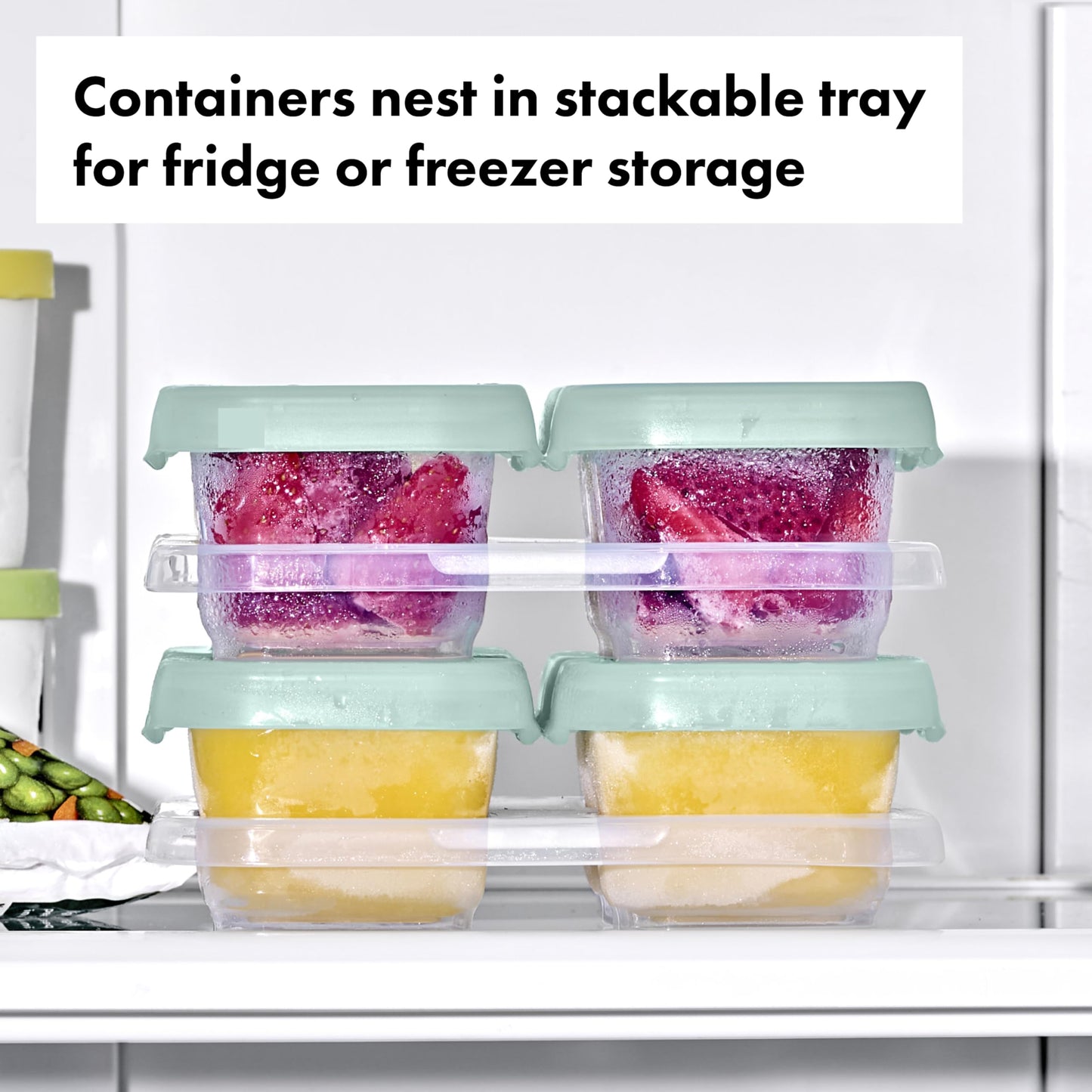 Oxo Tot Baby Blocks Food Storage Containers (4 Oz.) - Opal