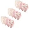 Hudson Baby Unisex Baby Cotton Bandana Bibs, Boho Floral 12-Pack, One Size