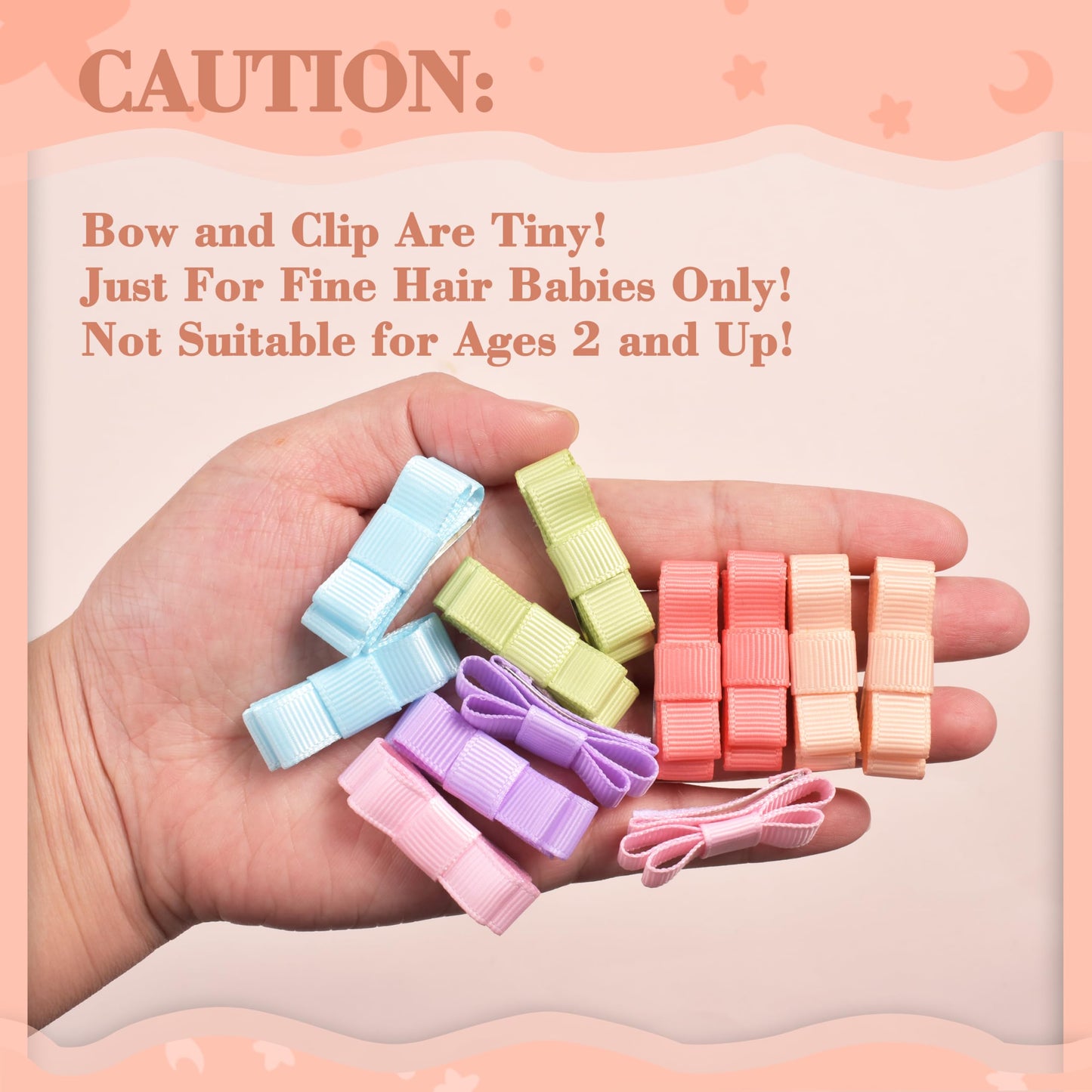 Ruyaa Tiny Small Hair Bows Snap Clips Baby Girls Fine Hair Baby Barrettes First Hair Bows For Newborn Infant Baby Hair Clips Fri