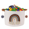 Toy Storage Baskets For Kids Cotton Rope Basket With 3D Rainbow Decor, Blanket Basket For Living Room Toys Organizer Woven Baby