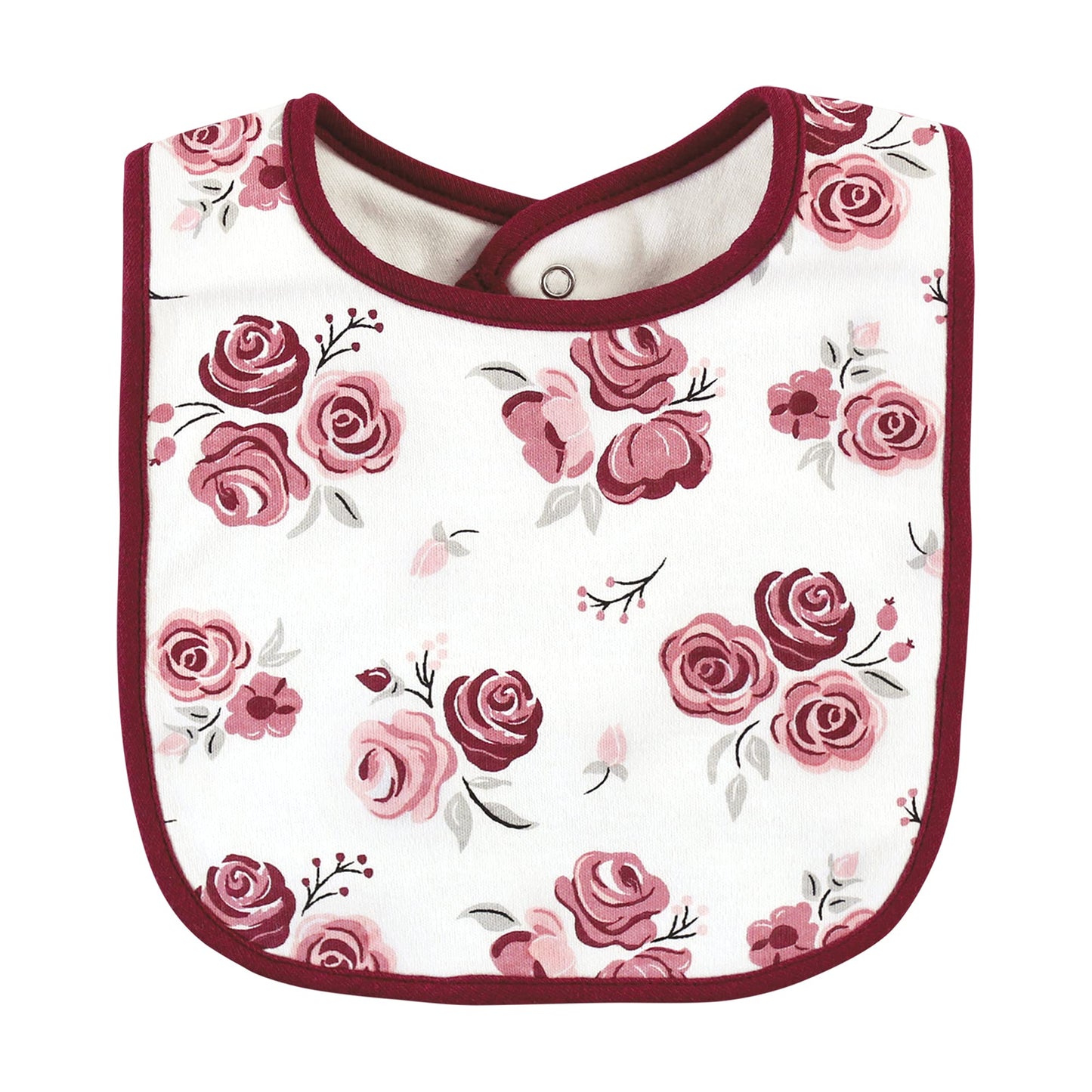 Hudson Baby Unisex Baby Cotton Bibs, Rose, One Size