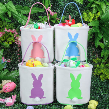 Xinblueco Baseball Easter Bunny Baskets Eggs Bags With Baseball Printing Halloween Trick Or Treat Bags Baseball Easter Bunny Bas
