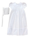 100% Cotton Dress Christening Gown Baptism Gown With Lace Border (24 Month (26-28 Lbs)) White