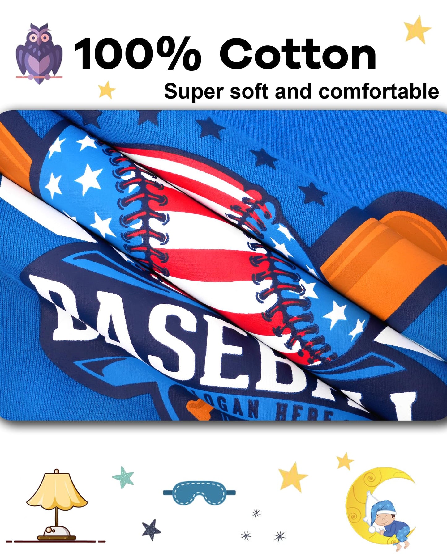 Daughter Queen Boys Pajamas 18-24 Months Summer Pjs Baseball Pj Sets Baby Toddler Cotton Short Sleeve Jammies Sports Ball Sleepw