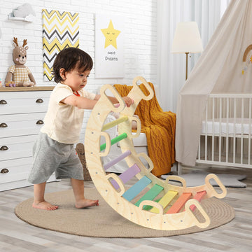 Bluewood Wooden Ladder Arch For Climbing Toddlers Montessori Set Waldorf Children Indoor Gym Learning Playset Playground Kids -