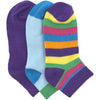 Fruit Of The Loom Baby Girl'S 3 Pack Jumbo Stripe Ankle Socks, Assorted, 7.5-11
