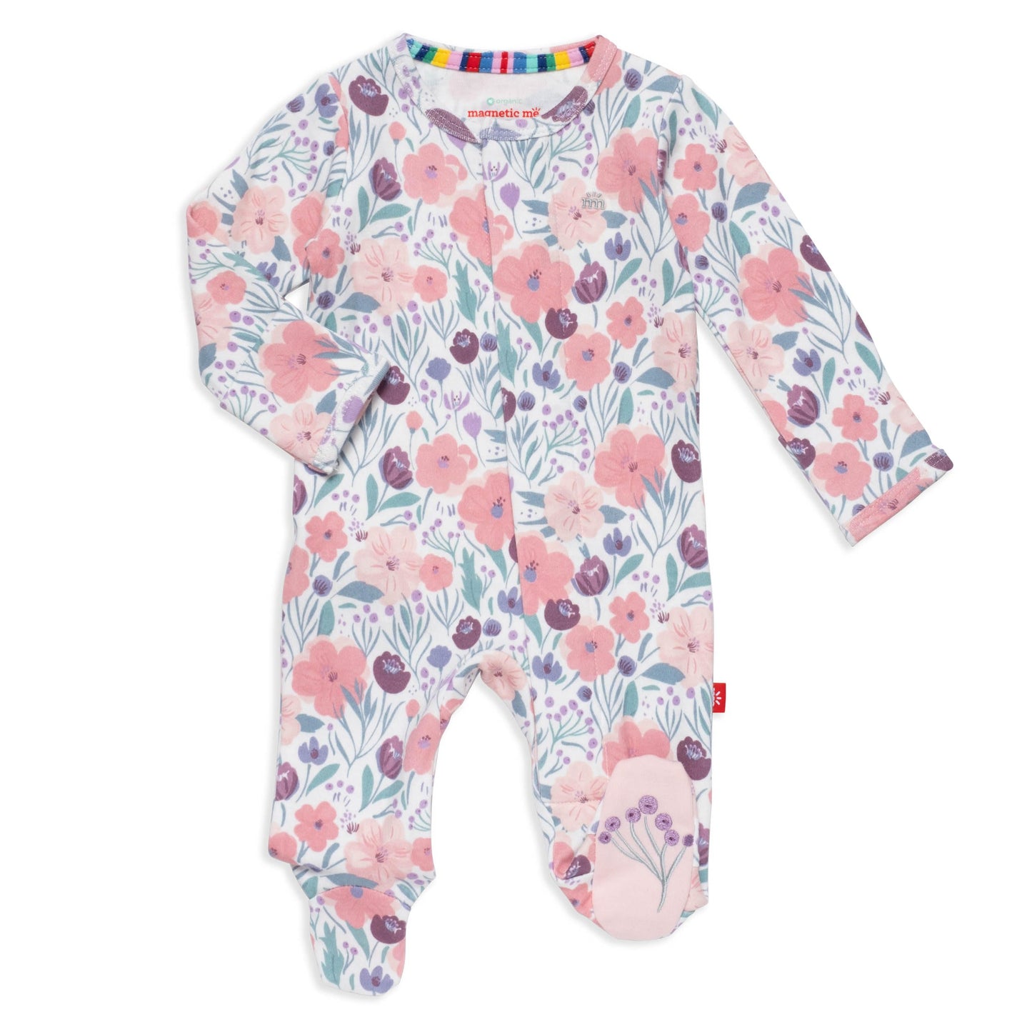 Magnetic Me 100% Organic Cotton Magnetic Baby Footie Pajamas | Super Soft Cotton Fabric | Whistledon | 3-6 Months
