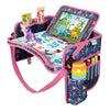 ECOFANTASY Kids Travel Tray - Waterproof Lap Table with No-Drop Large Tablet Holder - Car Seat Tray - Road Trip Essentials Kids