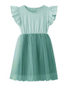 Twkioue Kid Tutu Dress Toddler Girls Flutter Sleeve Tulle Summer Party Dresses 817 Green 90