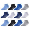 Epeius Baby Socks Low Cut Non-Slip Socks For Newborn Boys Boys Ankle Socks With Grips Value Pack 12 Pairs,Black/White/Grey/Navy/
