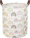Ntaohamper Colorful Rainbow Laundry Hamper,Kids Laundry Basket,Girls Nursery Hamper,Waterproof Storage Bin For Bedroom,Clothes O