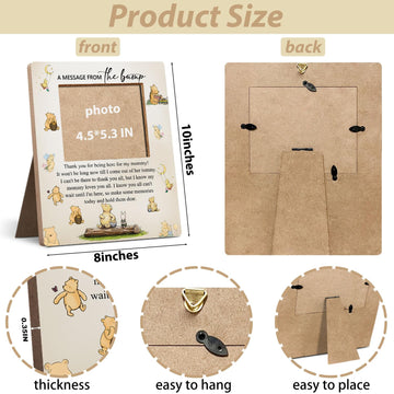 Hatzelou Winnie Baby Shower Sign Picture Frame, A Message From The Bump Baby Sonogram Picture Frame, Classic Winnie Baby Shower