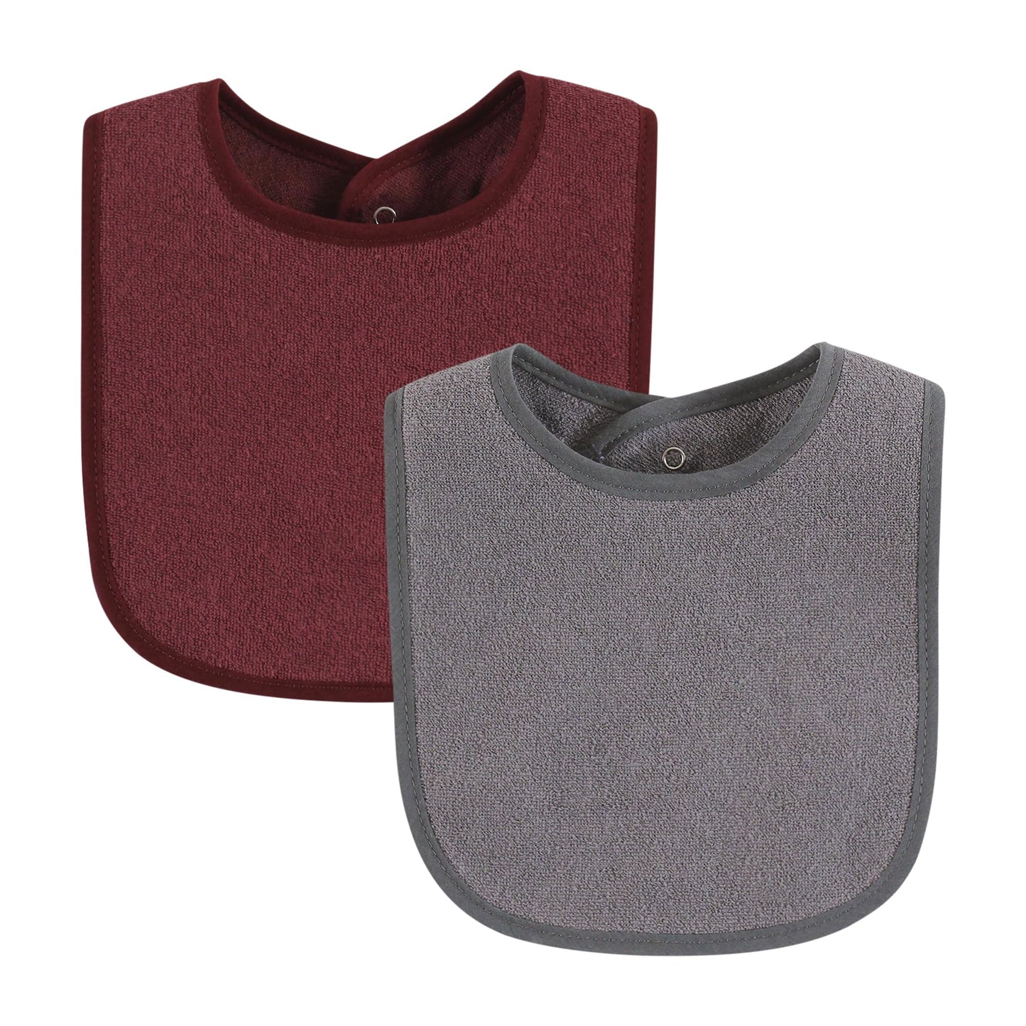 Hudson Baby Unisex Baby Drooler Bib With Waterproof Lining, Blue Burgundy, One Size