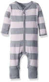 Burt'S Bees Baby Baby Girls Romper Jumpsuit, 100% Organic Cotton One-Piece Coverall Sleepers, Blossom Rugby Stripe, 3-6 Months U