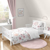 Sweet Jojo Designs Blush Pink, Grey And White Shabby Chic Watercolor Floral Girl Toddler Kid Childrens Bedding Set 5 Pieces Comf