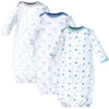 Luvable Friends Unisex Baby Cotton Gowns, Boy Elephant Stars, Preemie/Newborn