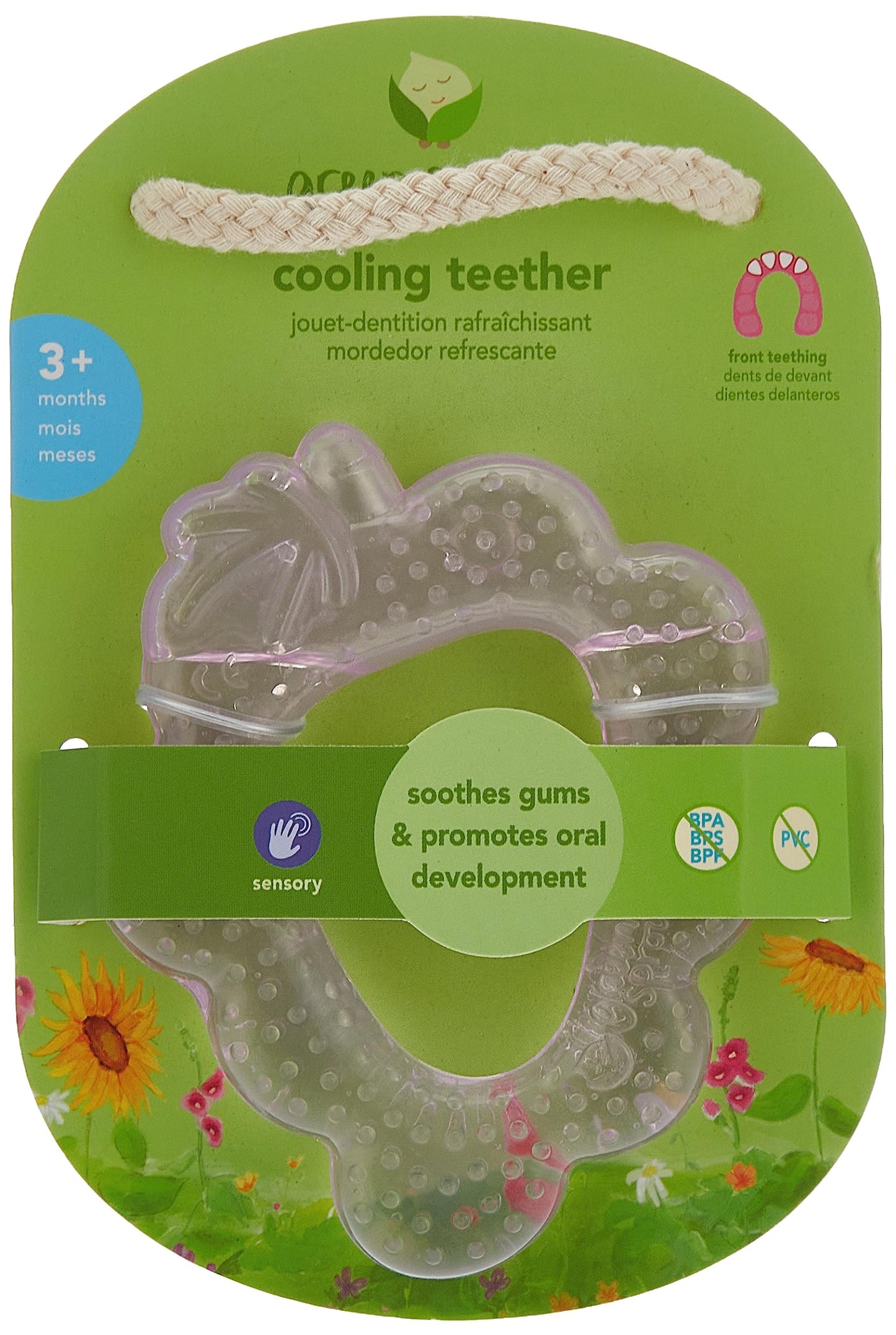 green sprouts Fruit Cooling Teether | Soothes gums & promotes healthy oral development | Safer plastic filled with sterilized wa
