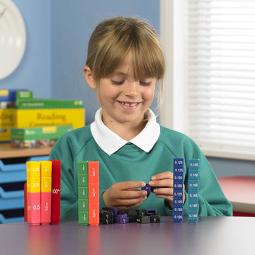 Learning Resources Fraction Tower Equivalency Cubes - 51 Pieces, Ages 6+ Math Learning Toys for Kids, Math Classroom and Homesch