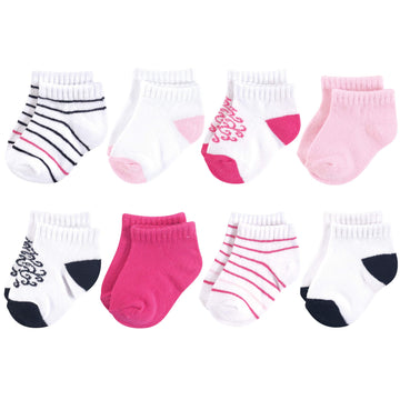 Yoga Sprout No Show Socks, 8 Pack, Damask, 6-12 Months