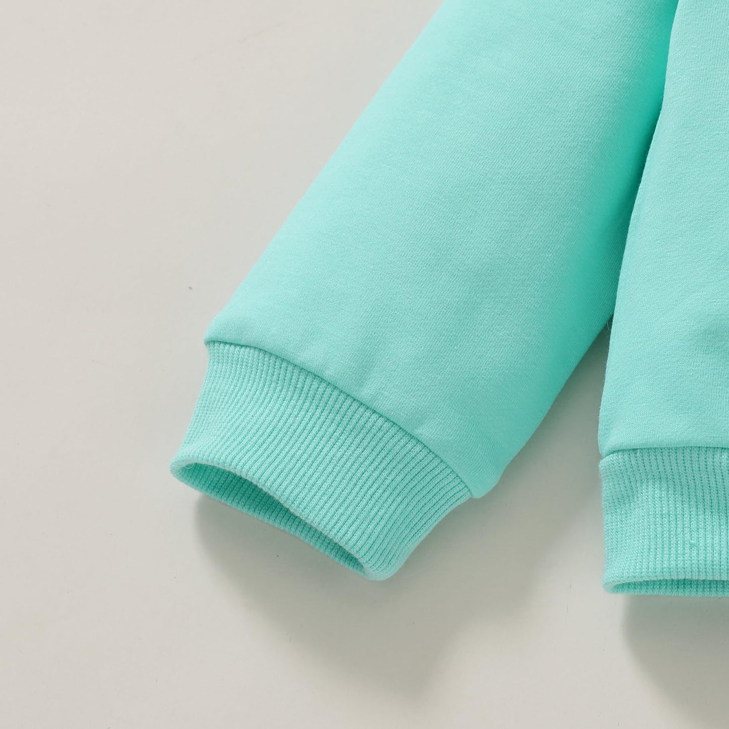 Happy Town Toddler Fall Outfits For Girl Boy Long Sleeve Hoodie Top And Long Sweatpants Set Toddler Sweatsuit (Solid Color-Cyan,