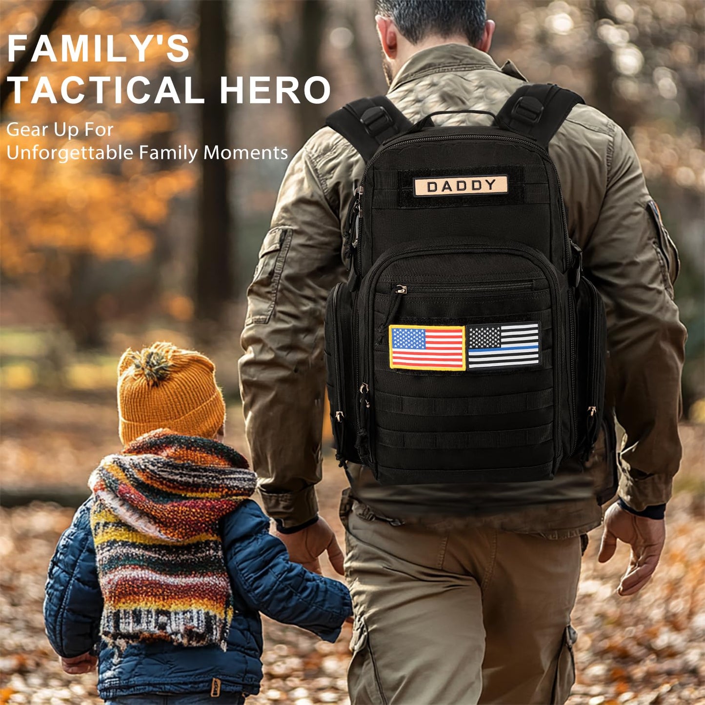 Miracol Military Diaper Bag For Men - Waterproof Multi-Pocket Organization Diaper Backpack For Travel Hiking Camping - Baby Gear