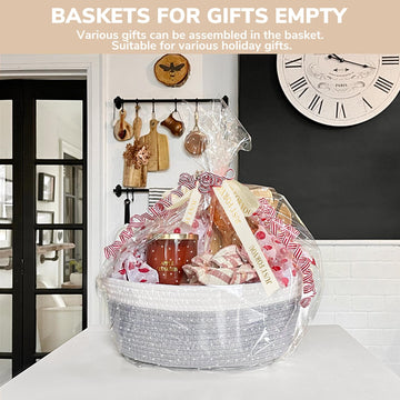 Chicvita Small Basket For Gifting, Cute Basket For Decor, Baby Basket For Towels, Diapers, Dog Basket, Woven Storage Basket, Emp