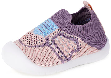 Baby Boys Girls Walker Shoes Toddler Socks Breathable Mesh Baby Walker Shoes Slippers Infant Shoes Non Slip Soft Rubber Sole,Pur