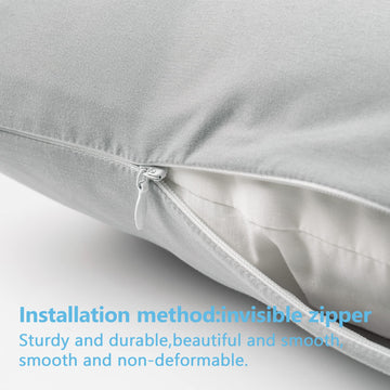 Tillyou Toddler Pillowcase 2 Pack With Zipper,Silky Soft Microfiber 13' X 18' Kids Travel Pillow Cases,Gray