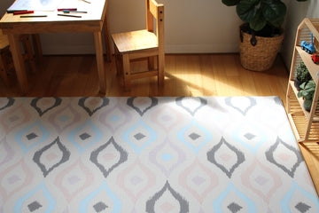 Cushmat Stylish Reversible Foam Play Mat (Large, Luxe Nat - Sage Grey Star) - Soft, Waterproof, Durable Play Mat For Infants, Ba