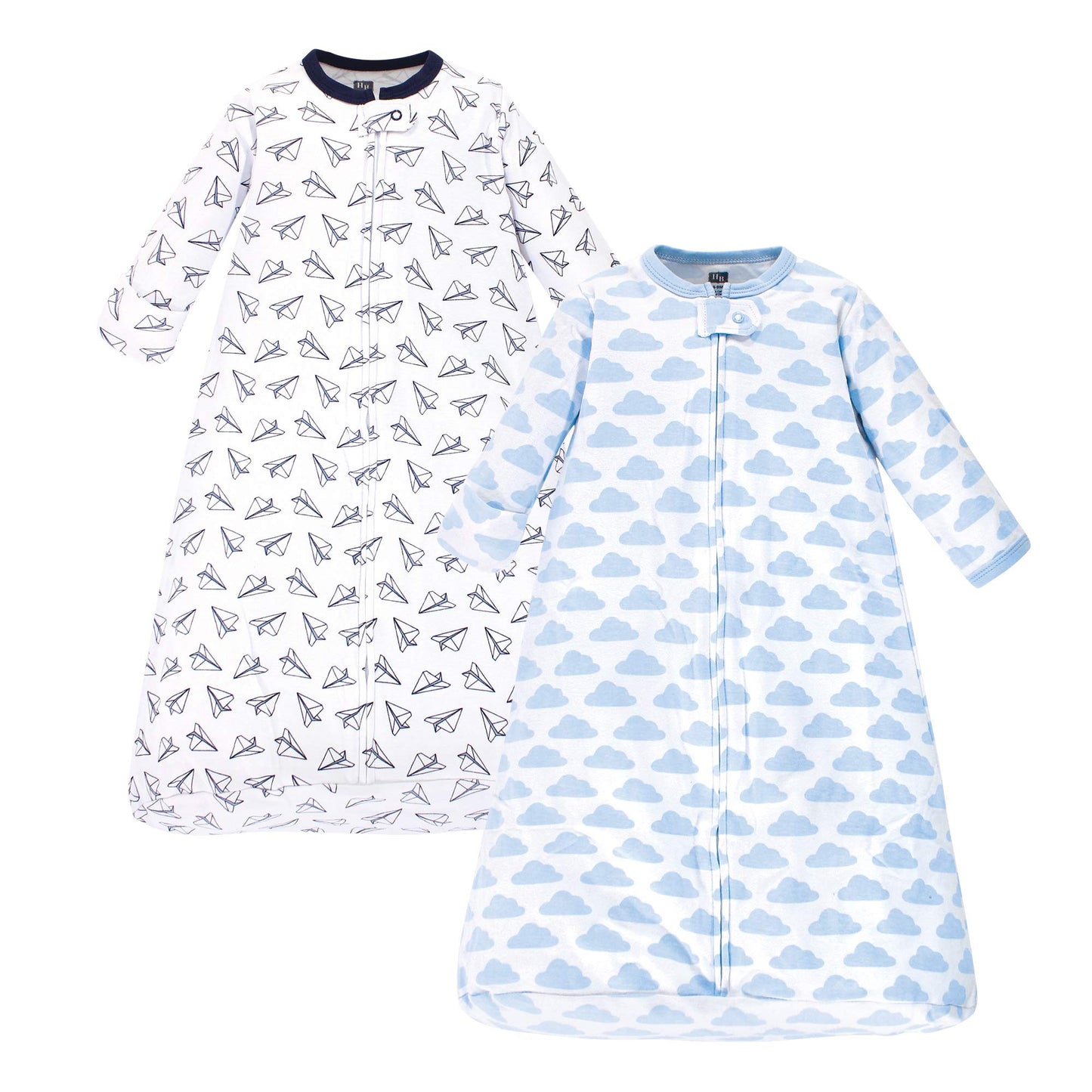 Hudson Baby Unisex Baby Cotton Long-Sleeve Wearable Sleeping Bag, Sack, Blanket, Paper Airplane, 0-3 Months