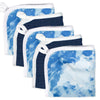 HonestBaby Organic Cotton Washcloth Multi-Pack, 5-Pack Watercolor World/Navy, One Size