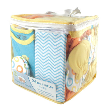 Luvable Friends Unisex Baby Layette Gift Cube, Yellow Bird, 0-6 Months