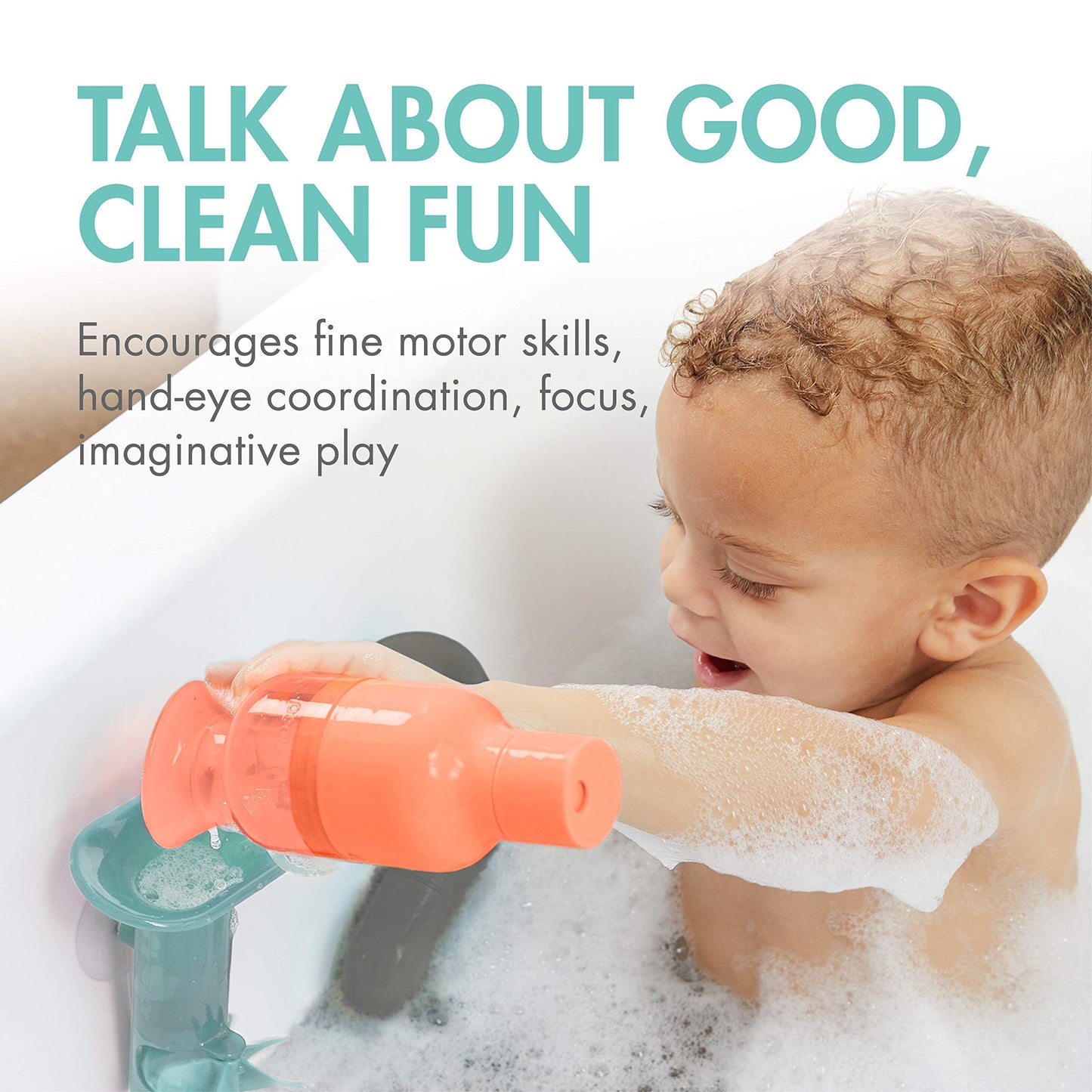 Boon Tubes Toddler Bath Toys - Bathtub Building Toys with Suction Cups - Toddler Sensory Toys and Bathtub Essentials - Gray - 3