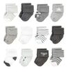 Hudson Baby Unisex Baby Cotton Rich Newborn And Terry Socks, Modern Elephant, 6-12 Months