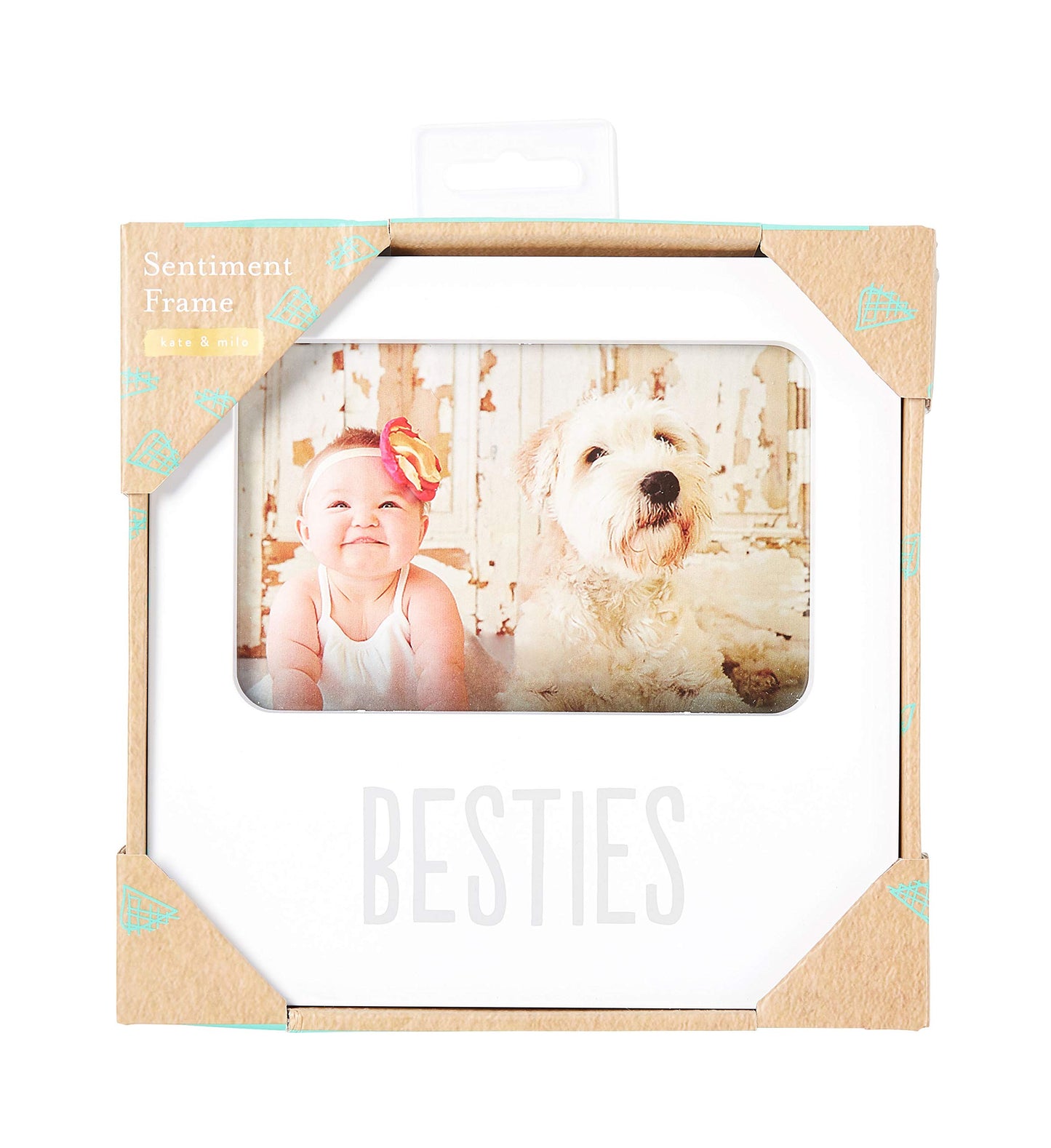 Kate & Milo Besties Keepsake Photo Frame, Best Friends Keepsake Baby And Pet Frame, Gender-Neutral Nursery D Cor, Baby Accessor