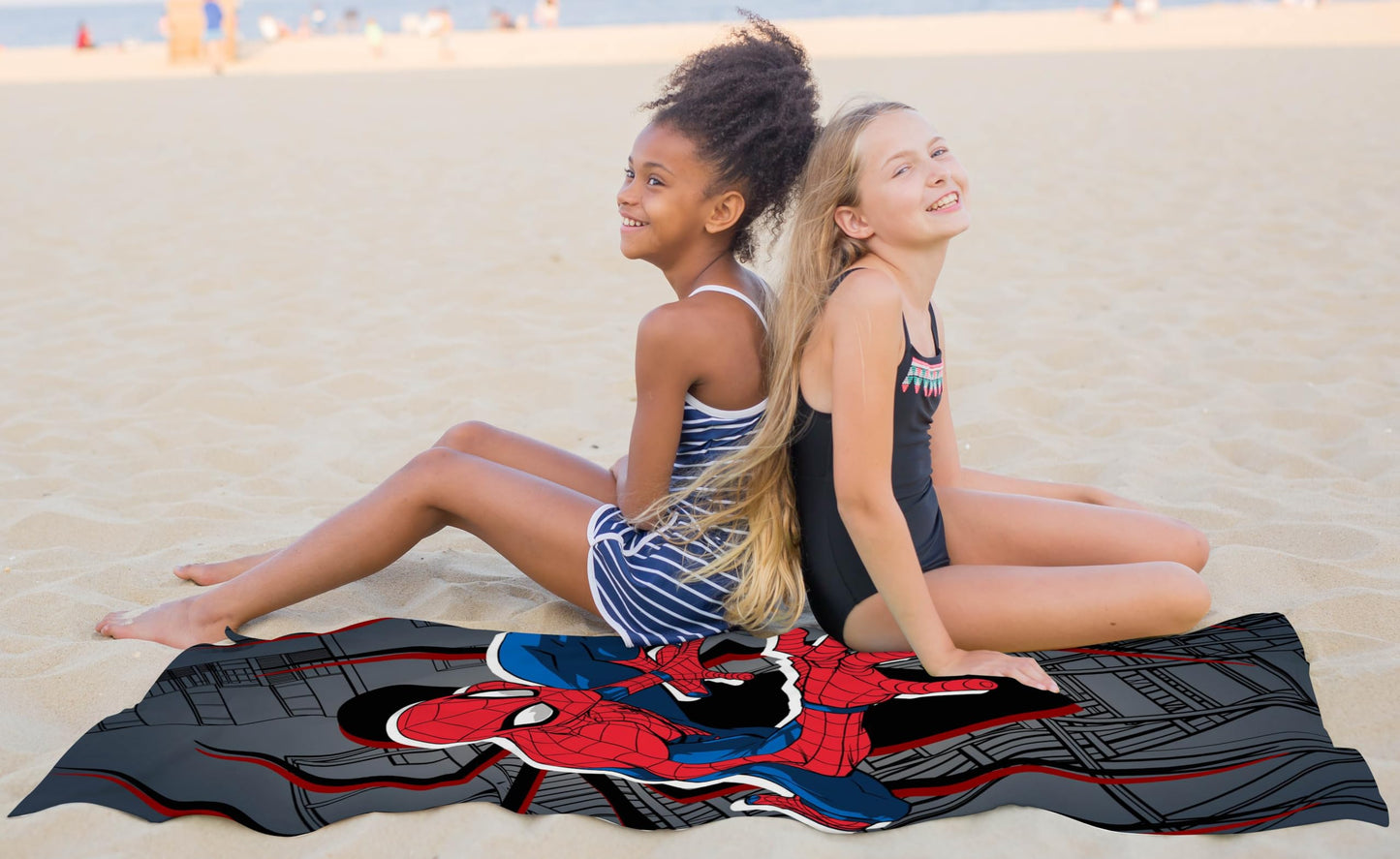 Jay Franco Marvel Spiderman Bath Pool Beach Towel - Kids Grey Super Soft & Absorbent 100% Cotton Towel, Measures 28 X 58