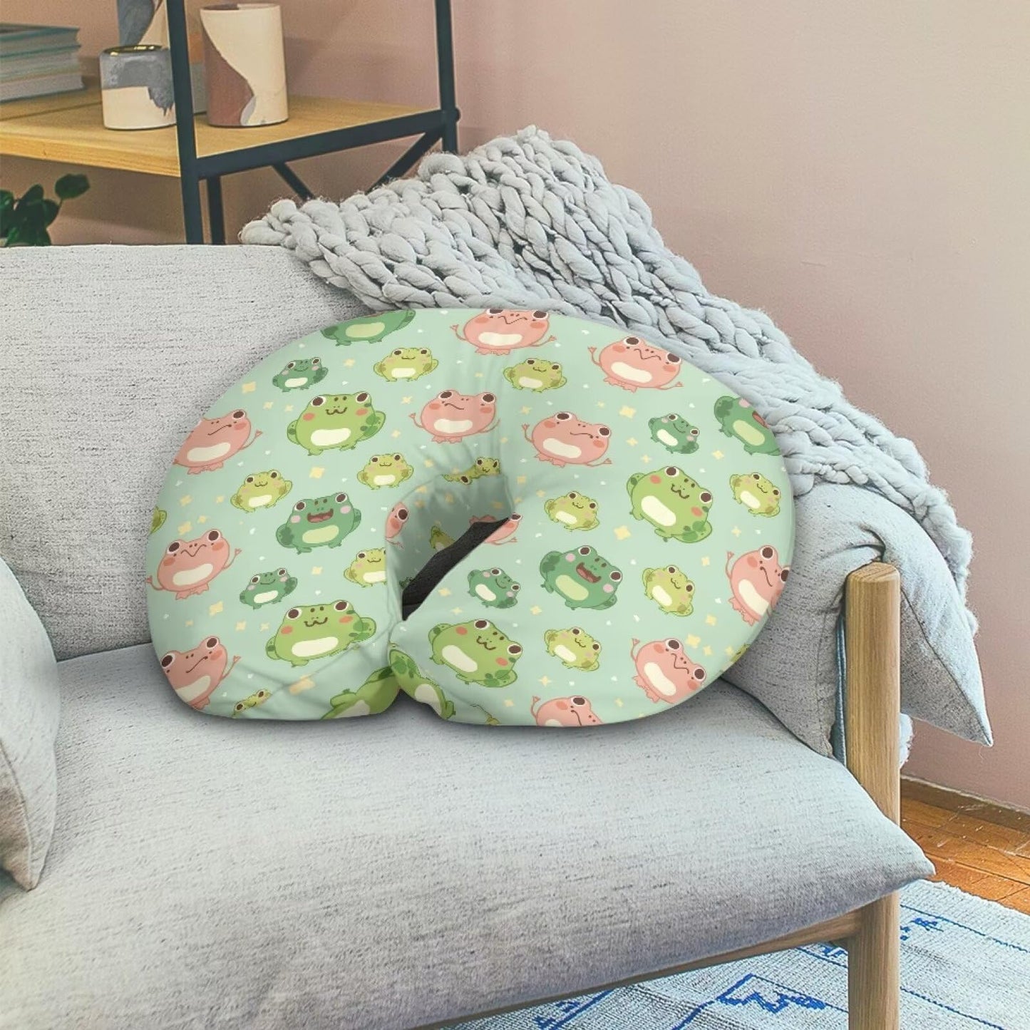 Tongluoye Cute Frog Nursing Pillow Cover For Boy Girl Breastfeeding Pillow Slipcovers Stretchable Newborn U-Shaped Breastfeeding