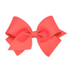 Wee Ones Girls' Classic Grosgrain Hair Bow With Plain Wrap Center On A Weestay Hair Clip, Handmade, Small Sized Bow, Watermelon