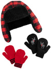 Simple Joys By Carter'S Baby Hat And Mitten Set, Black Red Buffalo Check, 2-5T
