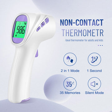 No-Touch Thermometer For Adults And Kids, Digital Thermometer With Fever Alarm, Fast Accurate Results, Easy For All Ages, Fsa El
