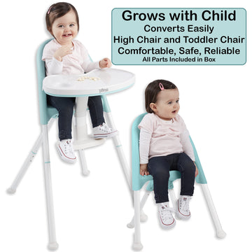 Primo Cozy Tot Deluxe Convertible Folding High Chair - Portable Foldable Baby Chair/Toddlers Highchair - Travel Friendly, Remova