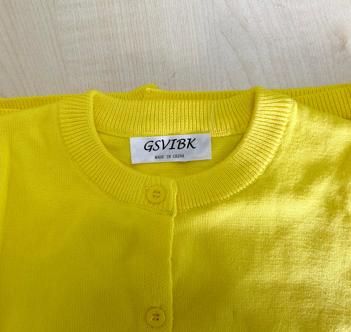 Gsvibk Girls Cardigan Long Sleeve Crewneck Cardigans Solid Knit Button Sweater Cardigan Baby Girl 5-6Y Yellow 6112