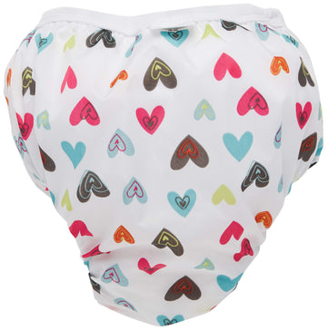 Kushies Baby Waterproof Training Pant (38-44 Pounds), Doodle White Hearts, X-Large