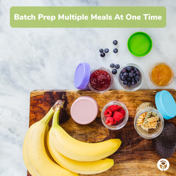 Weesprout Glass Baby Food Storage Jars W/Lids (8 Oz, 8 Pack Set) Snack, Puree, Reusable Small Containers, Breast Milk, Fridge Or